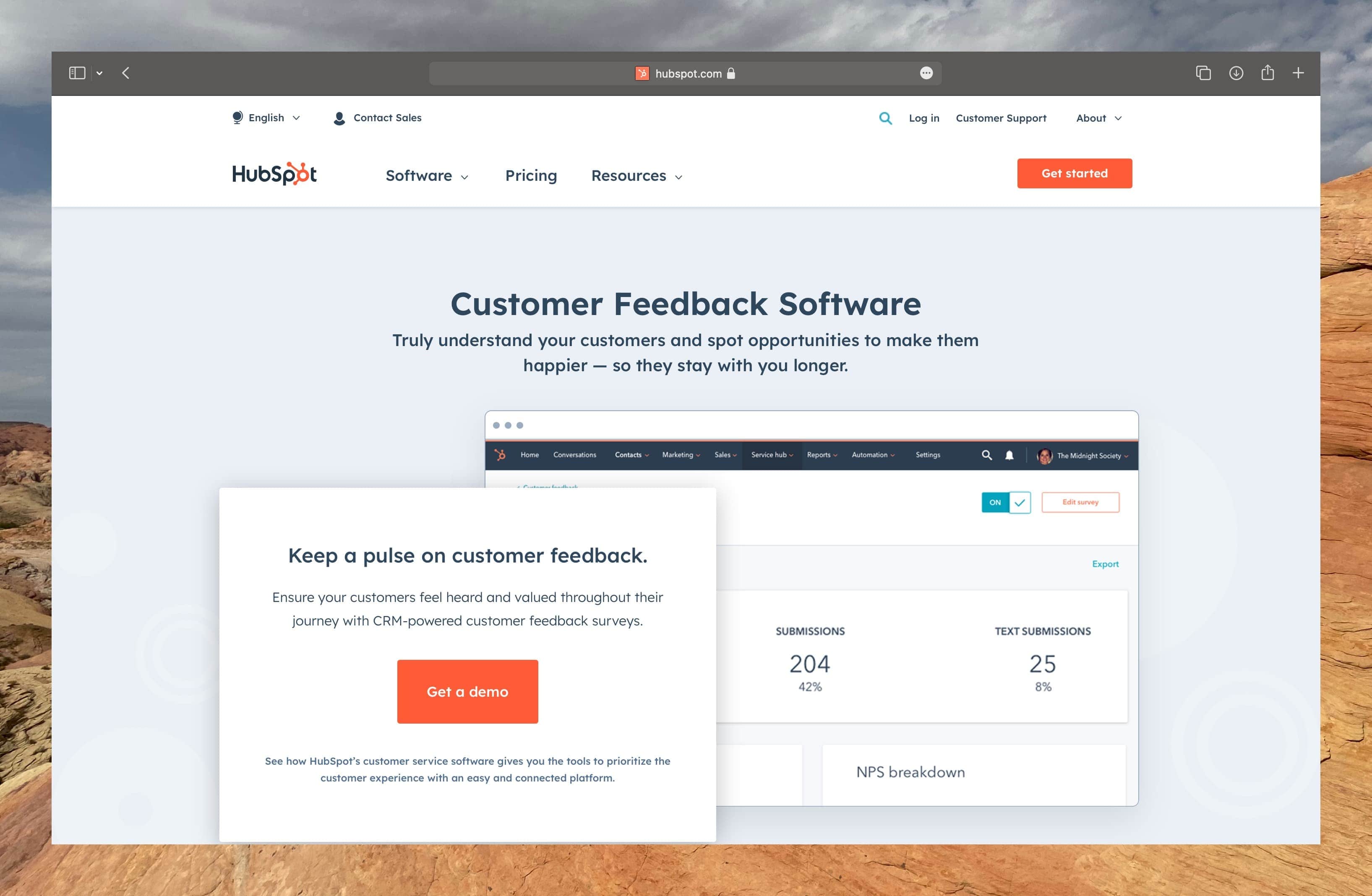 HubSpot for user feedback surveys